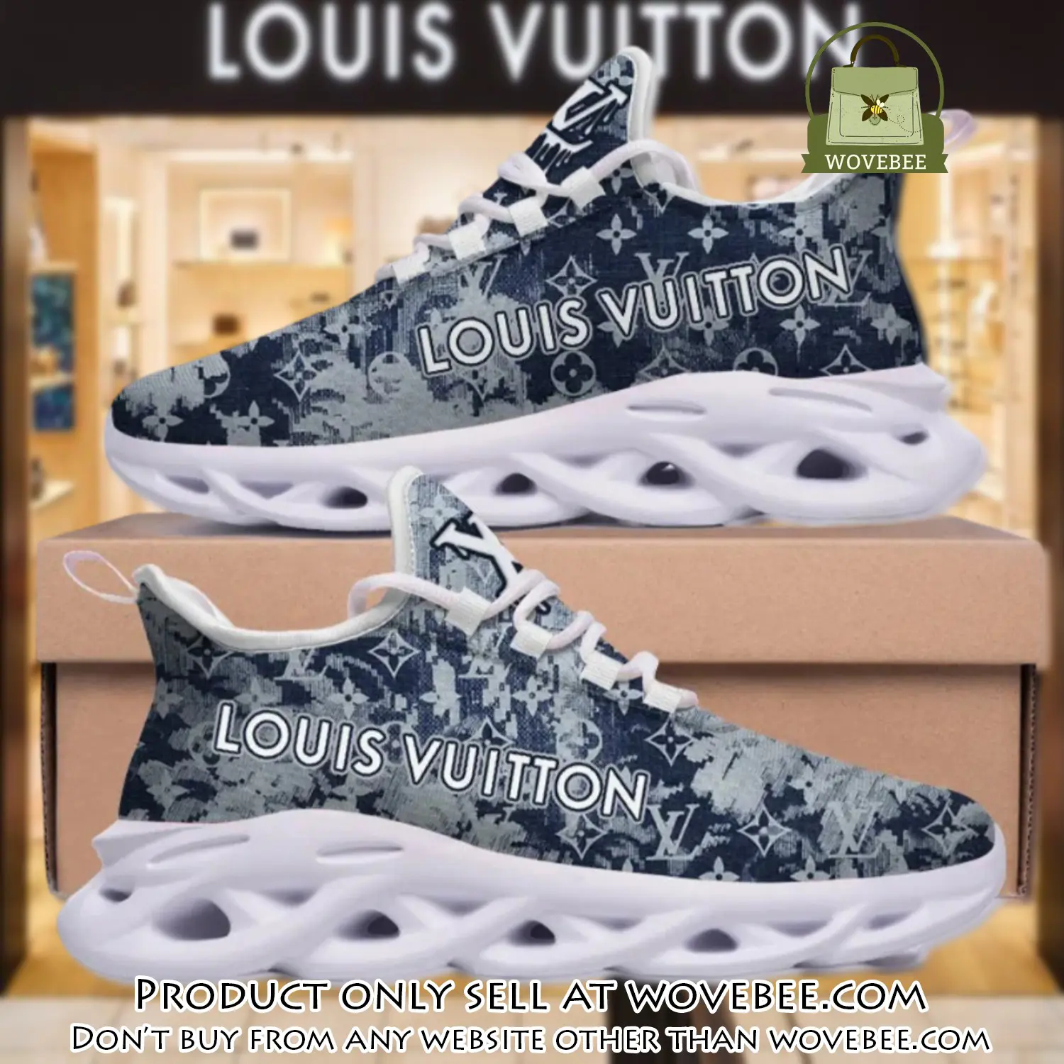 Louis vuitton blue pattern max soul shoes luxury brand gifts for men women wvb5913284